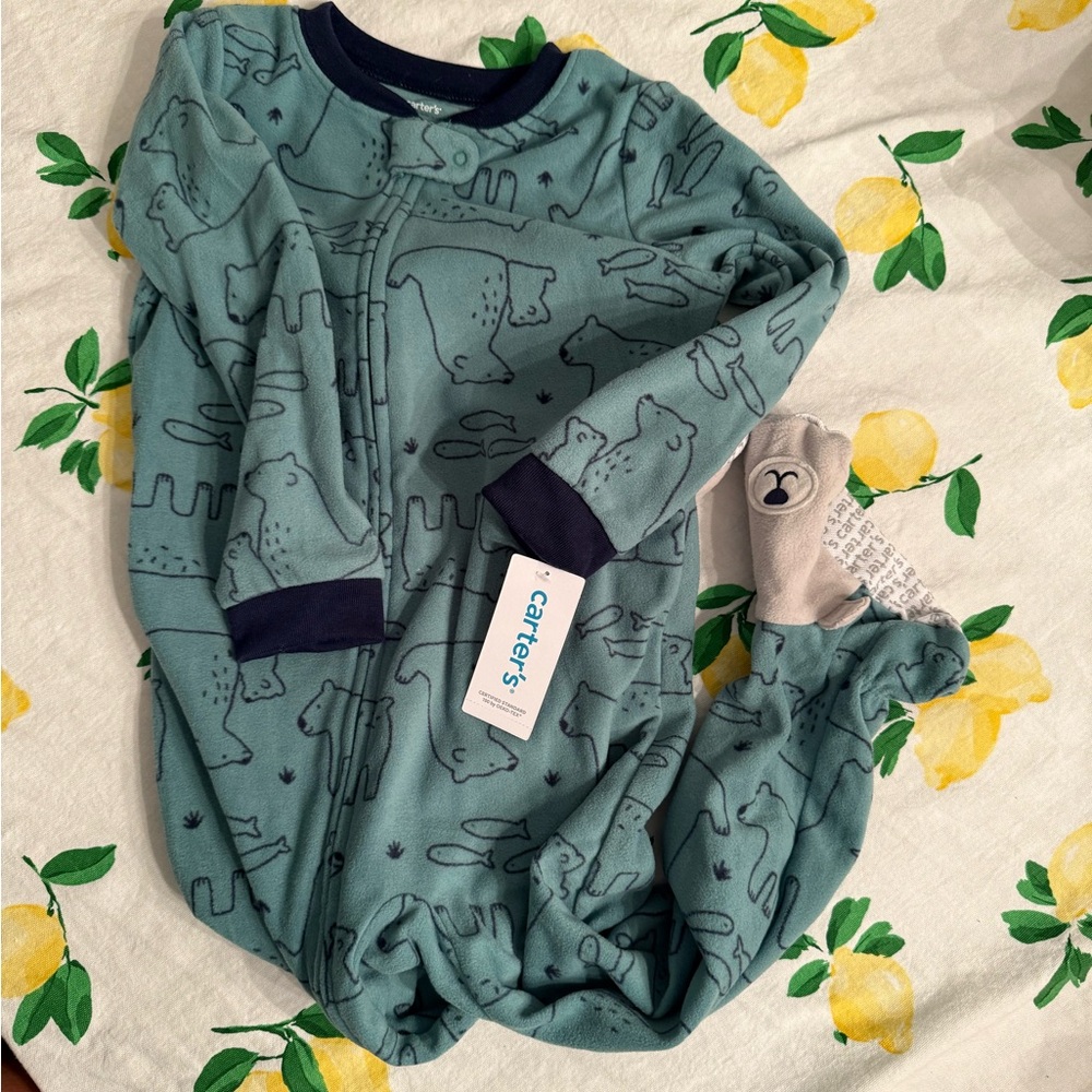 Carter's Teal and Navy Animal Print Pajamas